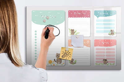 Magnetisch planbord voor de muur van bedrukt glas Wensenlijst