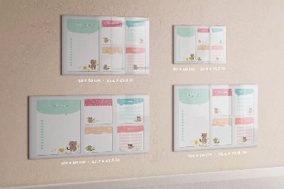 Magnetisch planbord voor de muur van bedrukt glas Wensenlijst