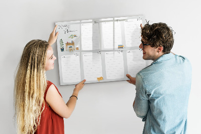 Uitwisbaar glazen planbord met magnetische functie Gezellige weekplanner