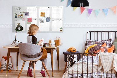 Uitwisbaar glazen planbord met magnetische functie Gezellige weekplanner