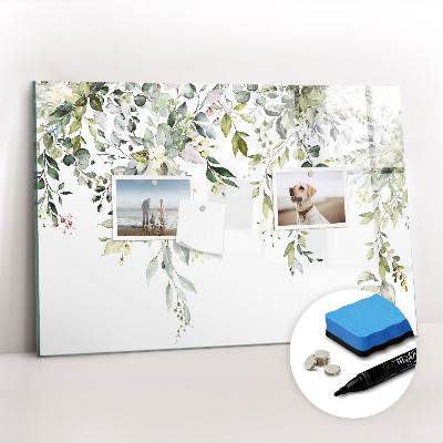 Uitwisbaar glazen planbord met magnetische functie Bloeiende natuur