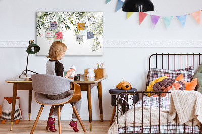 Uitwisbaar glazen planbord met magnetische functie Bloeiende natuur