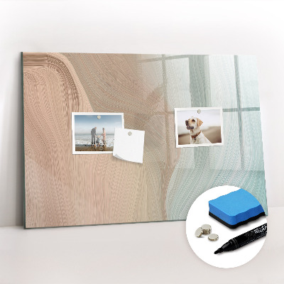 Beschrijfbaar magneetbord van glas met design Golfabstractie