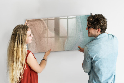 Beschrijfbaar magneetbord van glas met design Golfabstractie