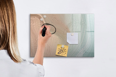 Beschrijfbaar magneetbord van glas met design Golfabstractie