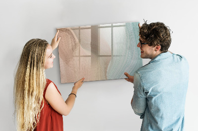 Beschrijfbaar magneetbord van glas met design Golfabstractie