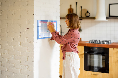 Magnetisch planbord voor de muur van bedrukt glas Maandplanner