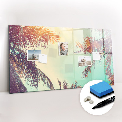 Uitwisbaar glazen planbord met magnetische functie Tropische palmbomen