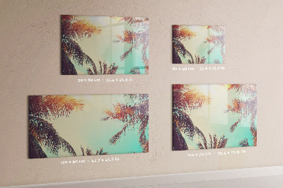 Uitwisbaar glazen planbord met magnetische functie Tropische palmbomen