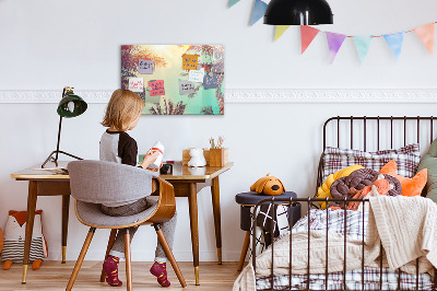 Uitwisbaar glazen planbord met magnetische functie Tropische palmbomen