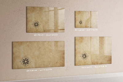 Beschrijfbaar magneetbord van glas met design Canvas kompas