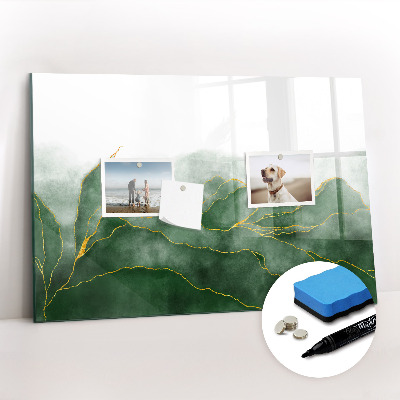 Beschrijfbaar magneetbord van glas met design Abstracte bladeren