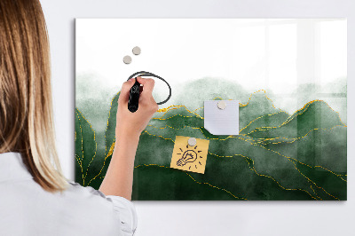 Beschrijfbaar magneetbord van glas met design Abstracte bladeren