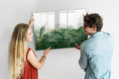 Beschrijfbaar magneetbord van glas met design Abstracte bladeren