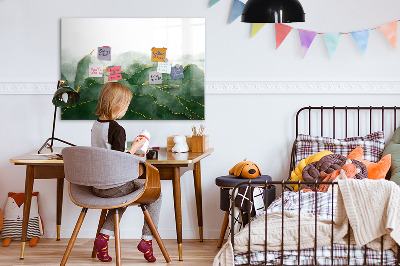 Beschrijfbaar magneetbord van glas met design Abstracte bladeren