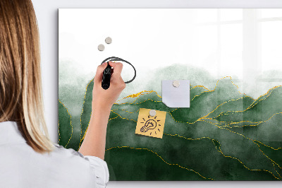 Beschrijfbaar magneetbord van glas met design Abstracte bladeren