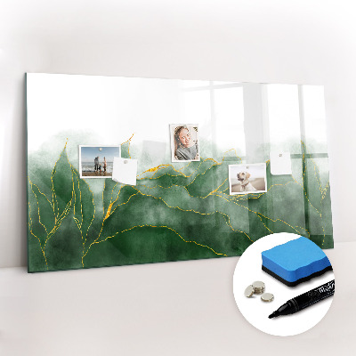 Beschrijfbaar magneetbord van glas met design Abstracte bladeren