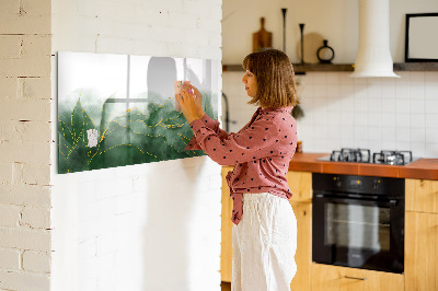 Beschrijfbaar magneetbord van glas met design Abstracte bladeren