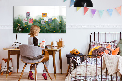 Beschrijfbaar magneetbord van glas met design Abstracte bladeren