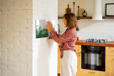 Beschrijfbaar magneetbord van glas met design Abstracte bladeren