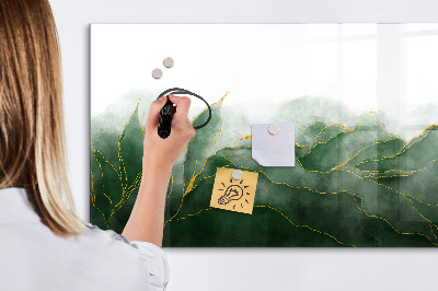 Beschrijfbaar magneetbord van glas met design Abstracte bladeren