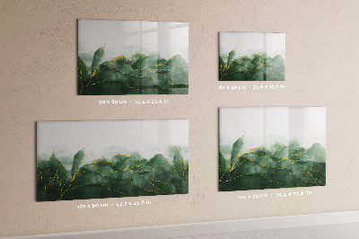 Beschrijfbaar magneetbord van glas met design Abstracte bladeren