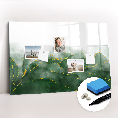 Beschrijfbaar magneetbord van glas met design Abstracte bladeren