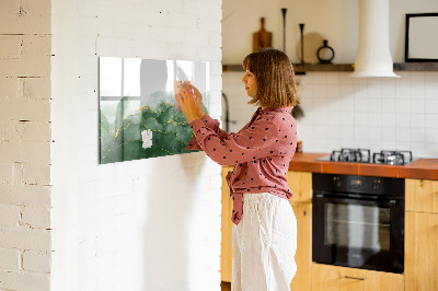Beschrijfbaar magneetbord van glas met design Abstracte bladeren