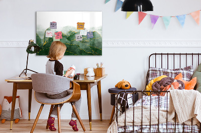 Beschrijfbaar magneetbord van glas met design Abstracte bladeren