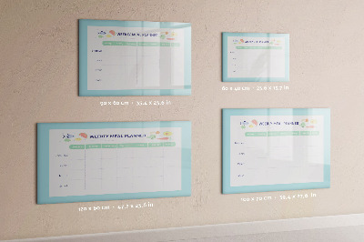 Uitwisbaar glazen planbord met magnetische functie Maaltijdplanner