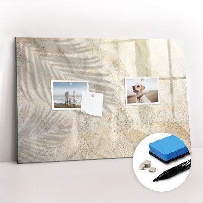 Magnetisch planbord voor de muur van bedrukt glas Palmboom schaduwzand