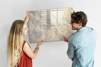 Magnetisch planbord voor de muur van bedrukt glas Palmboom schaduwzand