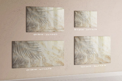 Magnetisch planbord voor de muur van bedrukt glas Palmboom schaduwzand