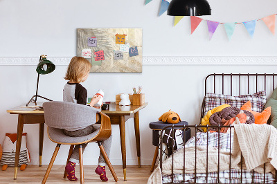 Magnetisch planbord voor de muur van bedrukt glas Palmboom schaduwzand