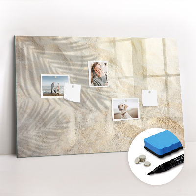 Magnetisch planbord voor de muur van bedrukt glas Palmboom schaduwzand