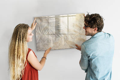 Magnetisch planbord voor de muur van bedrukt glas Palmboom schaduwzand