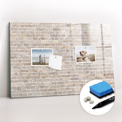 Magnetisch planbord voor de muur van bedrukt glas Bakstenen muur
