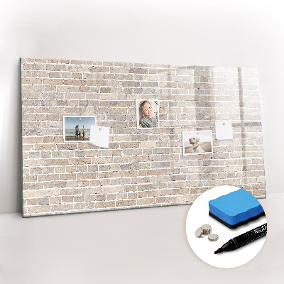 Magnetisch planbord voor de muur van bedrukt glas Bakstenen muur