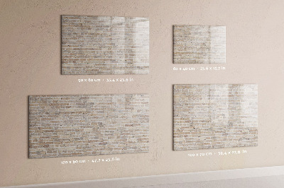 Magnetisch planbord voor de muur van bedrukt glas Bakstenen muur