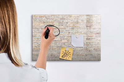 Magnetisch planbord voor de muur van bedrukt glas Bakstenen muur
