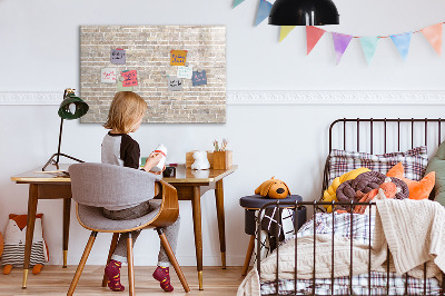 Magnetisch planbord voor de muur van bedrukt glas Bakstenen muur