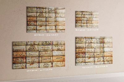 Uitwisbaar glazen planbord met magnetische functie Wijnkurken