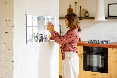Beschrijfbaar magneetbord van glas met design Weekplanner voor kinderen