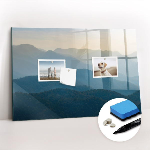 Uitwisbaar glazen planbord met magnetische functie Abstract landschap
