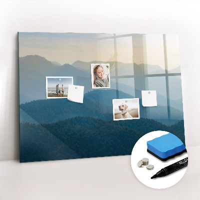 Uitwisbaar glazen planbord met magnetische functie Abstract landschap