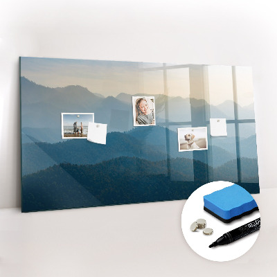 Uitwisbaar glazen planbord met magnetische functie Abstract landschap
