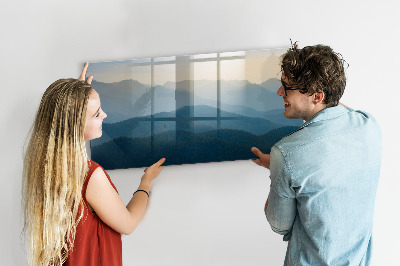 Uitwisbaar glazen planbord met magnetische functie Abstract landschap