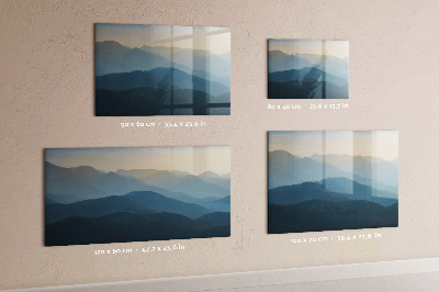 Uitwisbaar glazen planbord met magnetische functie Abstract landschap