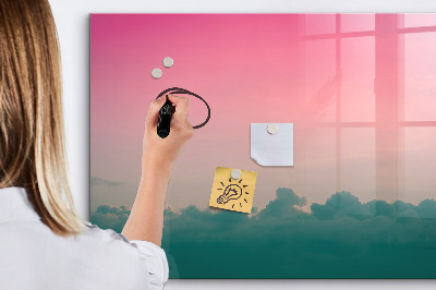 Beschrijfbaar magneetbord van glas met design Verlopende lucht