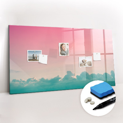 Beschrijfbaar magneetbord van glas met design Verlopende lucht